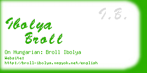 ibolya broll business card